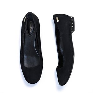 Calvin Klein Frederica Black Suede Leather Ballet Flats, size 8.5